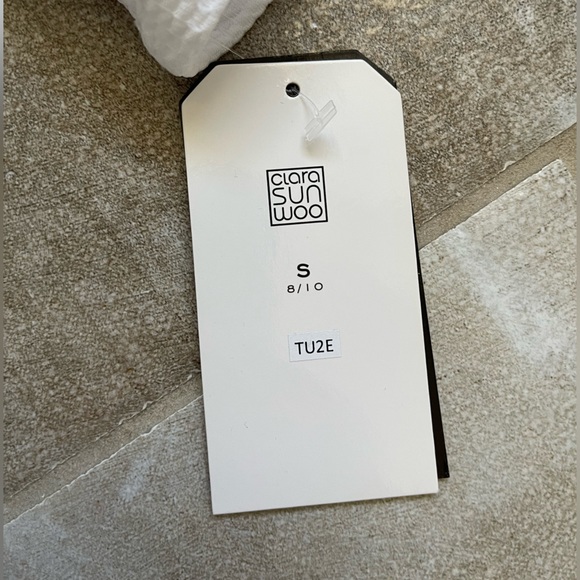 NWT Clara Sunwoo White Wrap Textured Blouse - Picture 6 of 7